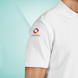 Unisex Poloshirt weiß Textildruck